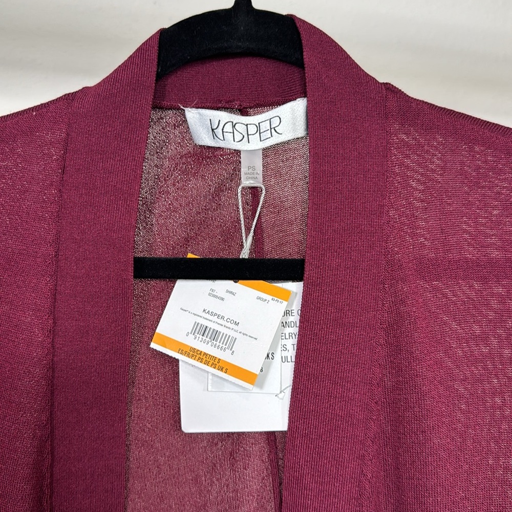 Kasper Deep Red Women's Cardigan Kasper
Petite Open-Front Long Sleeve Cardigan - Picture 3 of 5